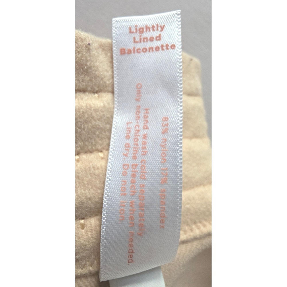 Cacique 44DDD Balconette Lightly Lined Bra Beige Full Coverage WIRE WAS REMOVED - Picture 7 of 10